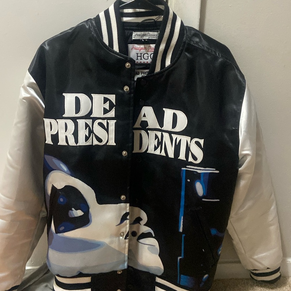 Dead presidents bomber jacket..black/white size M